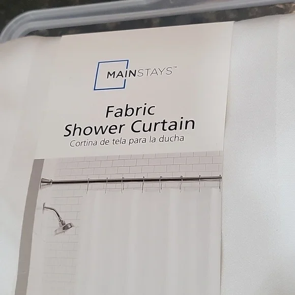 NWT Fabric White Striped Shower Curtain 72"in x 72" - Picture 2 of 8